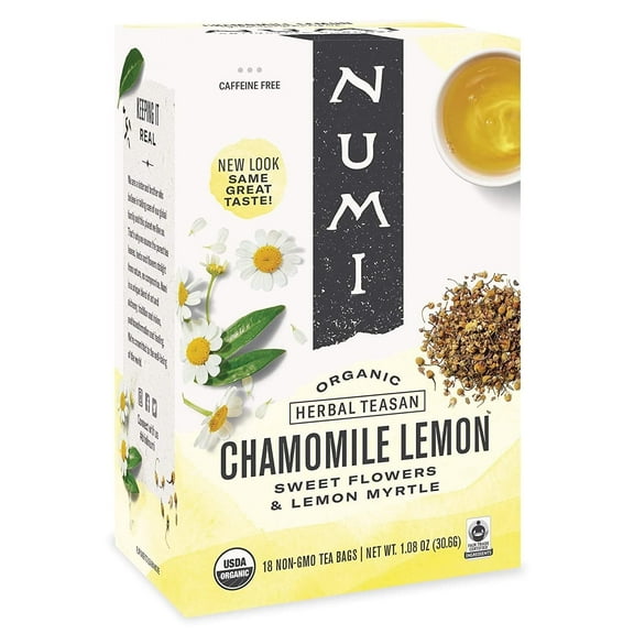 Numi Organic Tea Caffeine Free Chamomile Lemon 18 Tea Bags Pack of 3