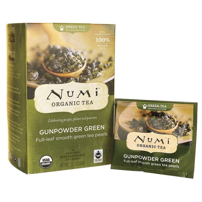 Numi Organic Tea, Gunpowder Green, Tea Bags, 18 Ct