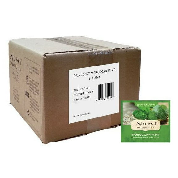 Numi Organic Tea Moroccan Mint, Caffeine Free Herbal Teasan, 100 Count non-GMO Bulk Tea Bags
