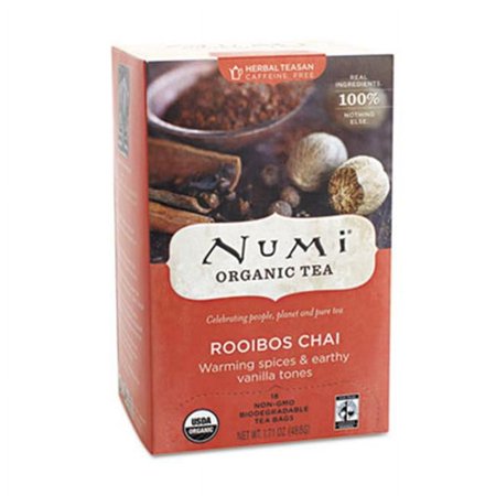 Numi Organic Tea Rooibos Chai Herbal Tea, 18 ct - Case of 6