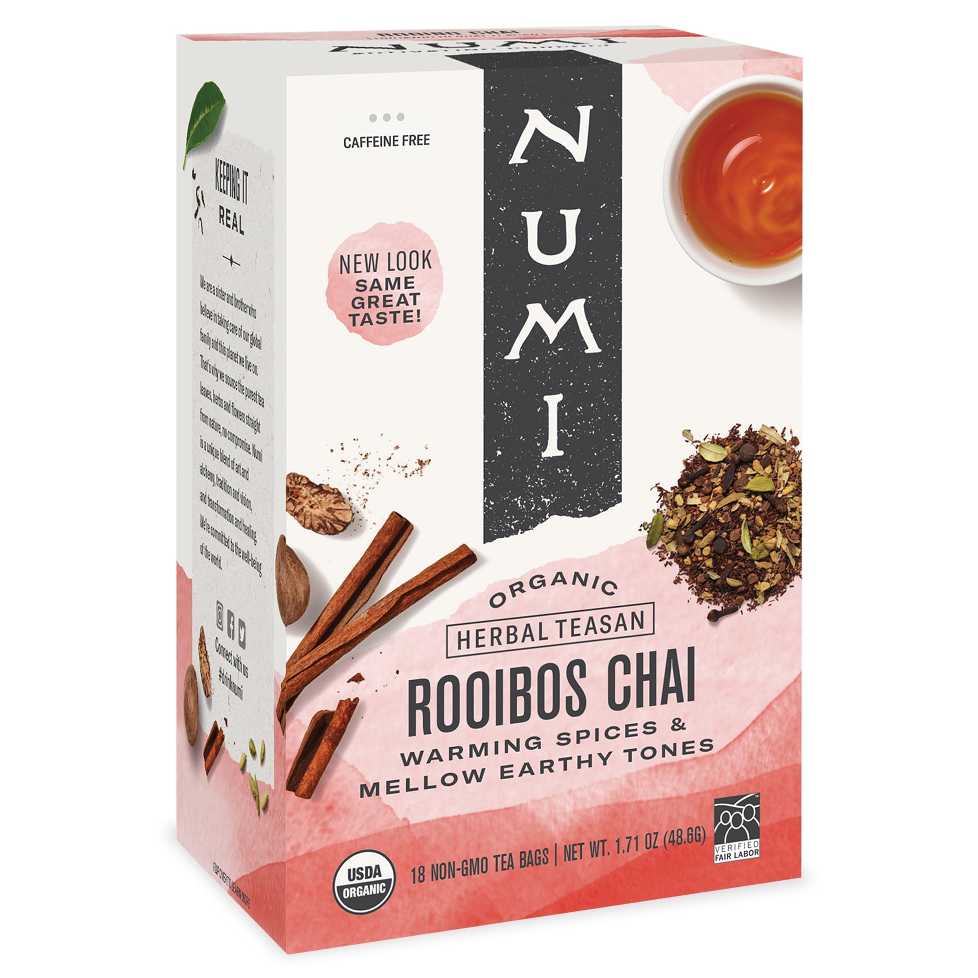 Hunger Menda City extract Numi Organic Tea, Rooibos Chai, Tea Bags, 18 Ct - Walmart.com
