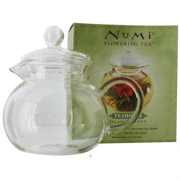 Numi Organic Flowering Tea Teahouse Glass Teapot, 14 Oz