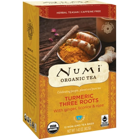Numi Organic Tea, Three Roots, Tea Bags, 12 Ct
