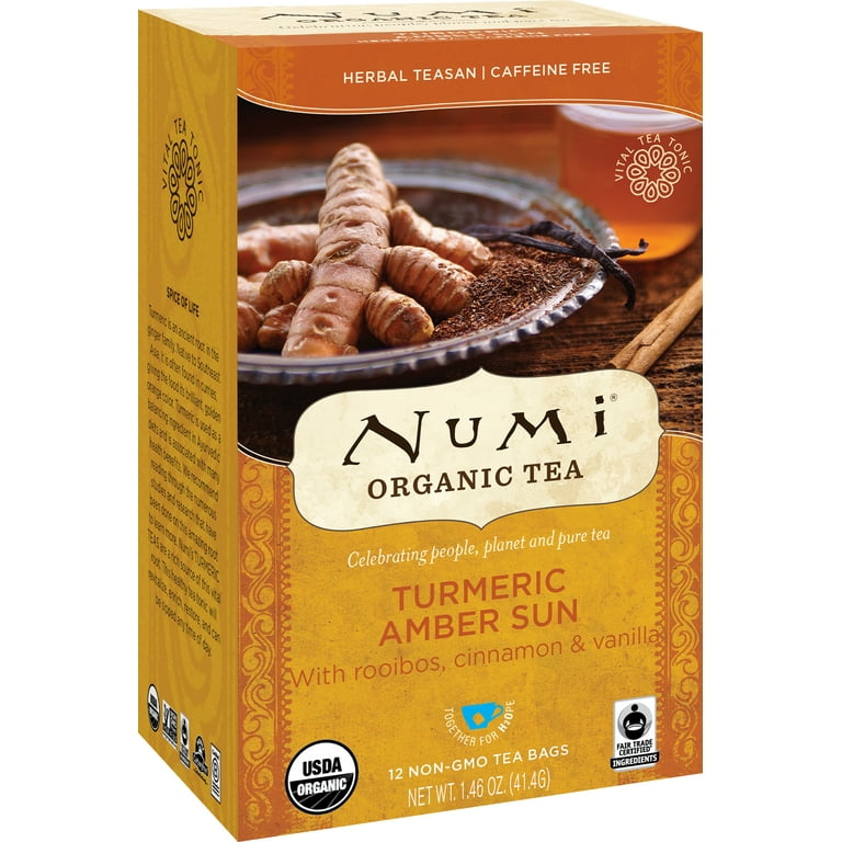 Turmeric Tea, Amber Sun, 1.46 oz Bag, 12/Box Turmeric Tea, Amber Sun, 1.46 oz Bag, 12/Box
