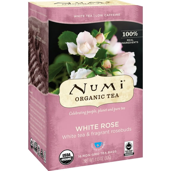 Numi Organic Tea, White Rose, Tea Bags, 16 Ct