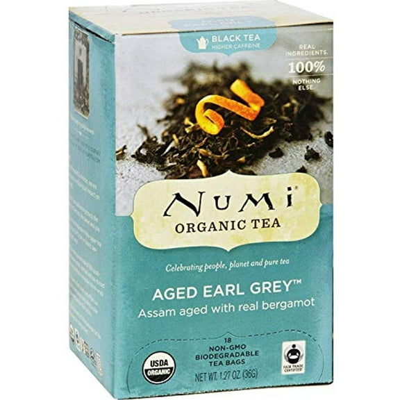 Numi Tea Organic Aged Earl Grey - Black Tea - 18 Bags (Pack Of 2)