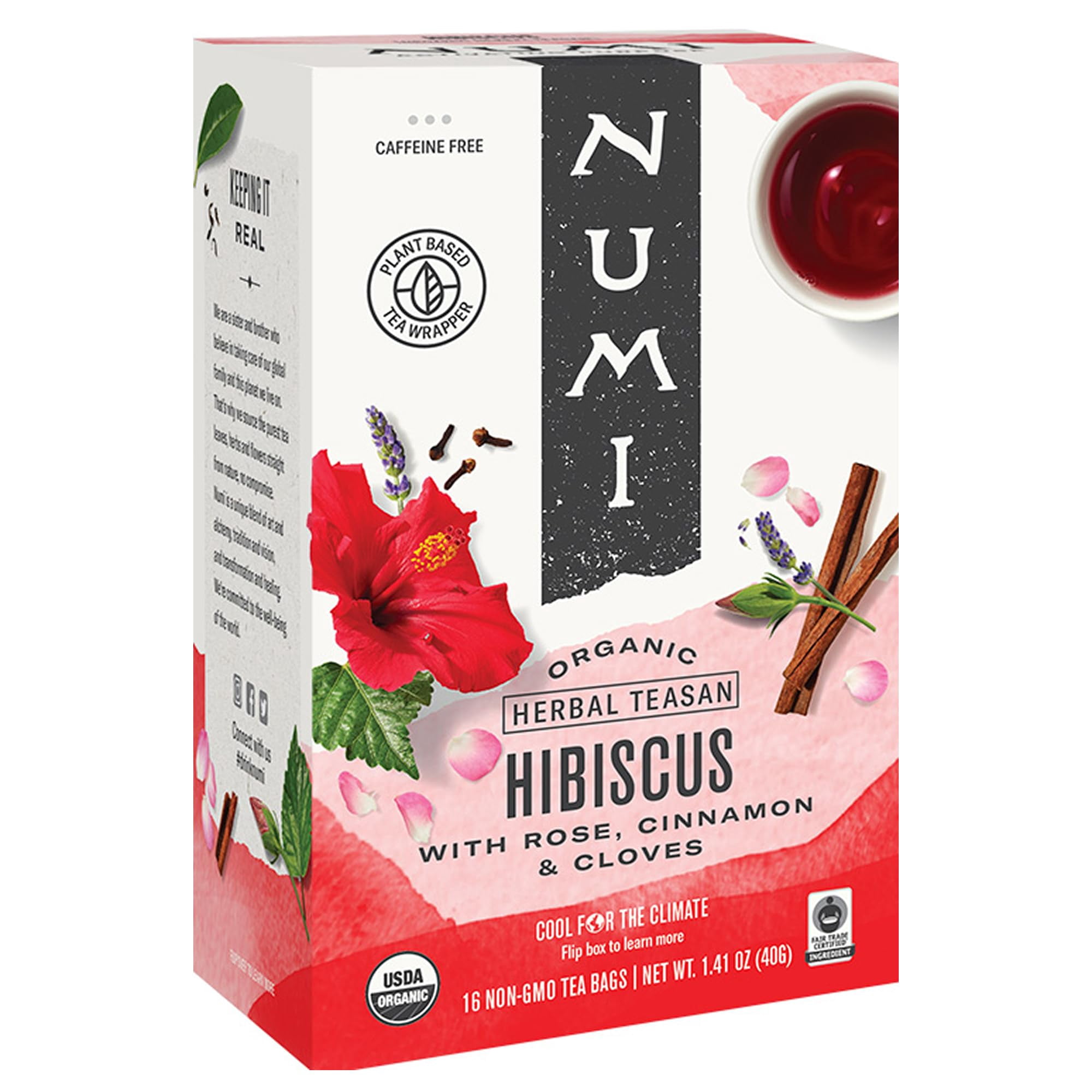 Numi Tea Hibiscus Herbal Bags Caffeine