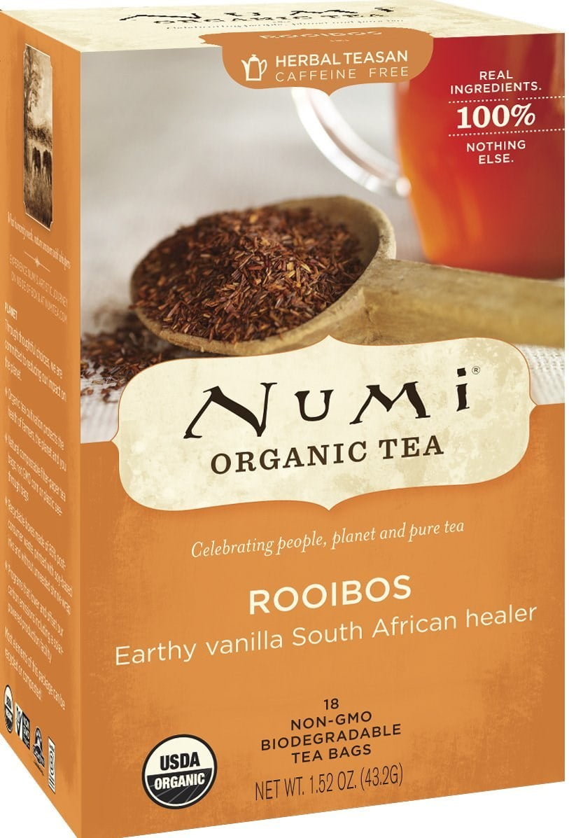 Numi Tea Organic Rooibos - Caffeine Free - 18 Bags - Csae Of 6