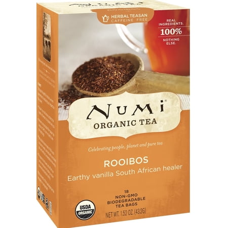 Numi Tea Organic Rooibos - Caffeine Free - 18 Bags - Csae Of 6