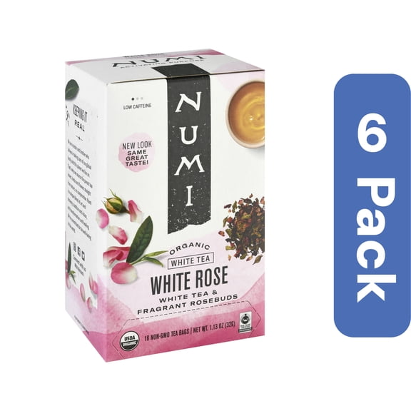 Numi White Rose Tea 16 Bags (Pack Of 6)