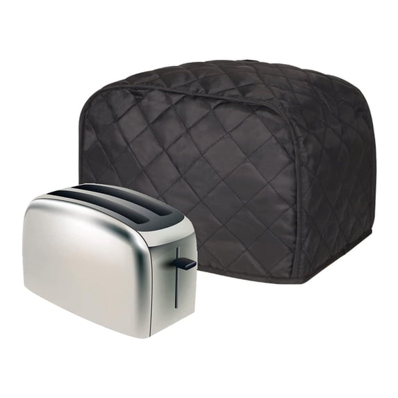Numjaw 2-Slice Toaster Cover, Quilted Toaster Cover with Top Handle for Home, Kitchen Small Appliance Dust Fingerprint Cover(Black)