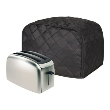 Numjaw 2-Slice Toaster Cover, Quilted Toaster Cover with Top Handle for Home, Kitchen Small Appliance Dust Fingerprint Cover(Black)
