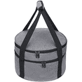 thumbnail image 1 of Numjaw Casserole Carrier for Hot or Cold Food, 12.8'' Double Decker Round Insulated Casserole Carrier Storage Bag with Handle, for Trip, Party, Picnic, Gray, 1 of 7