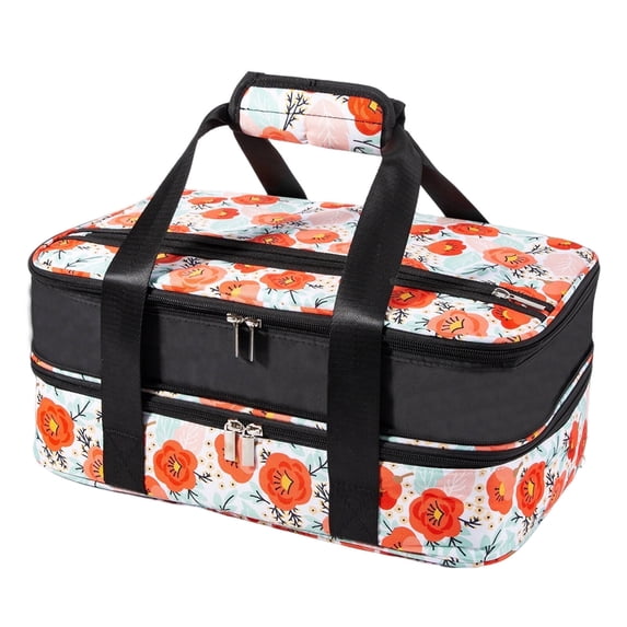 Numjaw Casserole Carrier for Hot or Cold Food, Expandable Insulated Double Casserole Carrier, Fits additional 9"x13" Baking Dishes, Padded Lasagna Holder for Trip, Party, Picnic