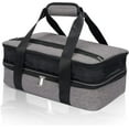 thumbnail image 1 of Numjaw Casserole Carrier for Hot or Cold Food, Expandable Insulated Double Casserole Carrier, Fits additional 9"x13" Baking Dishes, Padded Lasagna Holder for Trip, Party, Picnic, 1 of 9