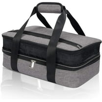 Numjaw Casserole Carrier for Hot or Cold Food, Expandable Insulated Double Casserole Carrier, Fits additional 9"x13" Baking Dishes, Padded Lasagna Holder for Trip, Party, Picnic