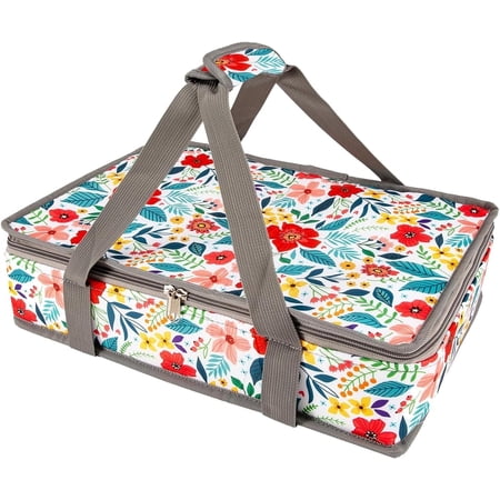 Numjaw Casserole Carrier for Hot or Cold Food,Insulated Casserole Travel Carry Bag,Pie Carrier,Casserole Dish with Lid and Carrying Case,Food Warmer Bag for Party/Picnic