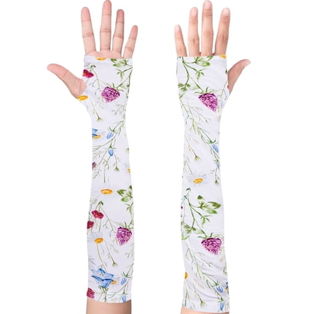 Numjaw Gardening Sleeves for Women Farm Sun Protection Ice Silk Thorn Proof Cooling Arm Sleeves to Cover Arms for Garden Sports