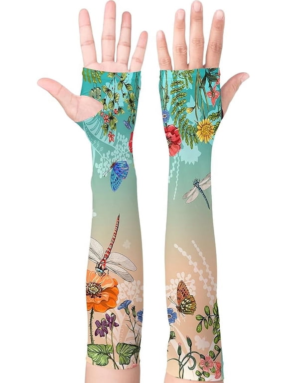 Gardening Sleeves for Women Farm Sun Protection Ice Silk Thorn Proof Cooling Arm Sleeves to Cover Arms for Garden Sports
