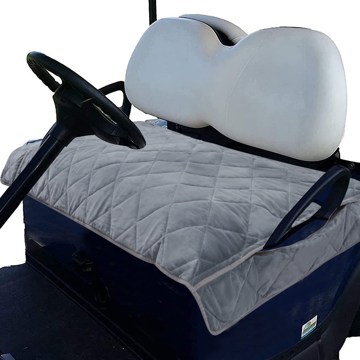 Gray Quilted Universal Fit Golf Cart Seat Cover Blanket