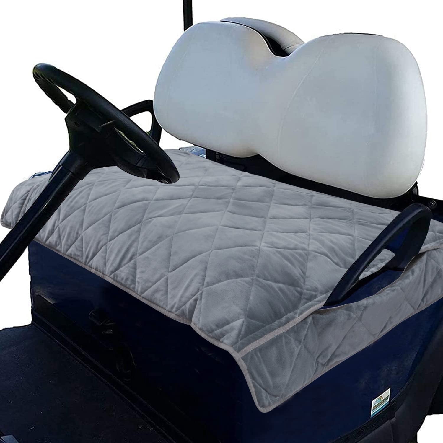 Numjaw Golf Cart Seat Covers, EZGO Seat Cover, Universal Golf Cart Seat Blanket, Waterproof Travel Sports Cart Seat Cushion Covers for 2-Person Seats Club Car, 48" x 27", Grey