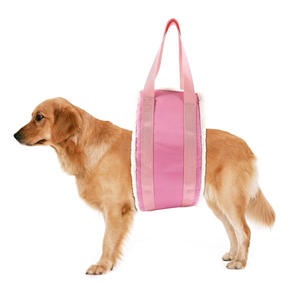 Numjaw Large Dog Sling, Dog Harness with Handle, 55" x 7" Dog Lift Harness for Rear Legs, Helps Dogs with Reduced Mobility, Paralysis Dogs Walk, 20-150 lbs, Pink