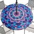 thumbnail image 1 of Numjaw Outdoor Tablecloth with Umbrella Hole, Waterproof Round Fitted Tablecloth with Elastic & Zipper, Picnic Table Cover for Patio, Garden, Purple (36"-44"), 1 of 7