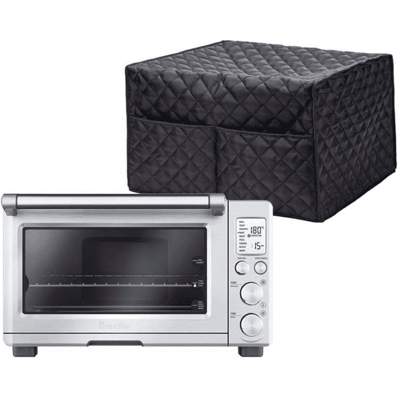 Numjaw Smart Oven Cover, Convection Toaster Oven Cover, Kitchen Appliance Covers with Two Big Pockets, Oven Dust Cover for Microwave, Black