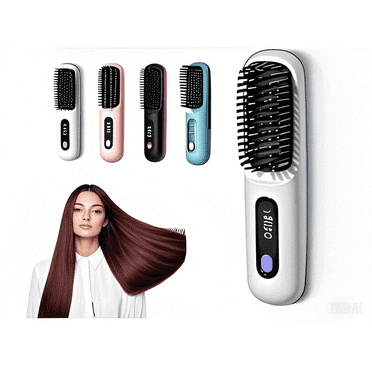 Numoya Go Brush Pro, Numoya Portable Straightener Brush, Numoya Straightener Rechargeable Cordless Mini Hair Straightener Comb, Fast Heating Cordless Mini Hair Straightener Brush