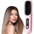thumbnail image 1 of Numoya Go Brush Pro,Numoya Portable Straightener Brush,Numoya Styling Brush,Numoya Straightener Rechargeable Cordless Mini Hair Straightener Comb (Pink), 1 of 6