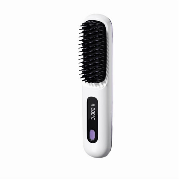 Numoya-Numoya Go Brush Pro, 2025 New Numoya Gobrush Pro, Numoya Portable Straightener Brush,Gobrush Pro,Rechargeable Hair Straightener, Portable Straightener Brush for Travel (White)