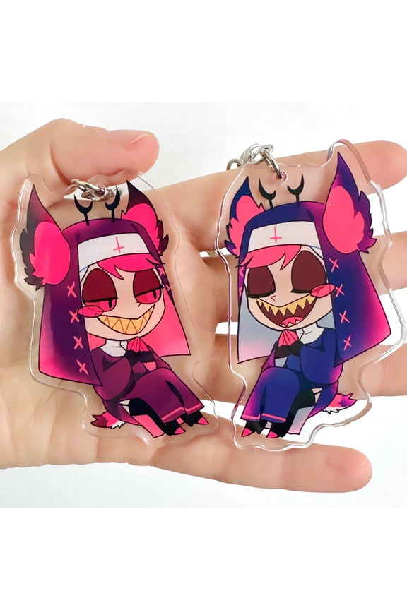 Nun Alastor - Hazbin Hotel Keychain - cute chibi Alastor charm (1 keychain)