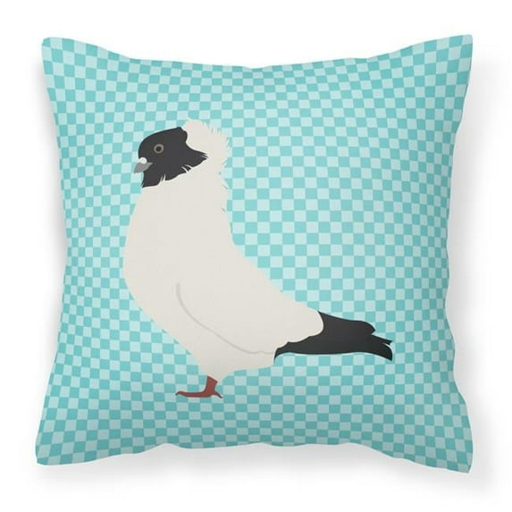 Nun Pigeon Blue Check Fabric Decorative Pillow - 18 x 18 in.