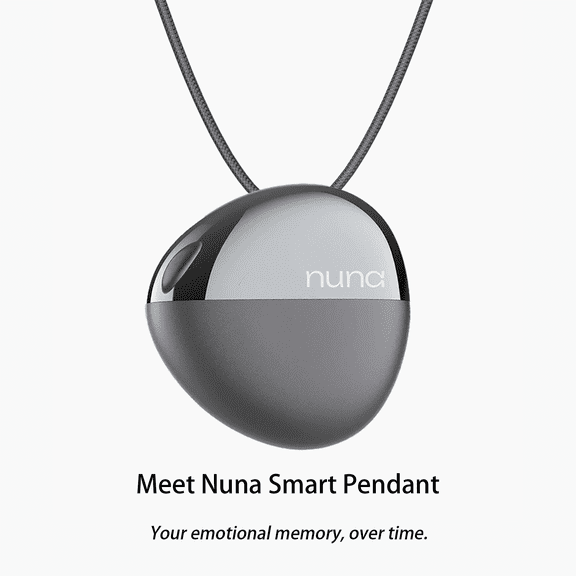 Nuna - Emotion Tracking Smart Pendant, emotional wellness wearable, blending neuroscience, AI, and mindful design - Black