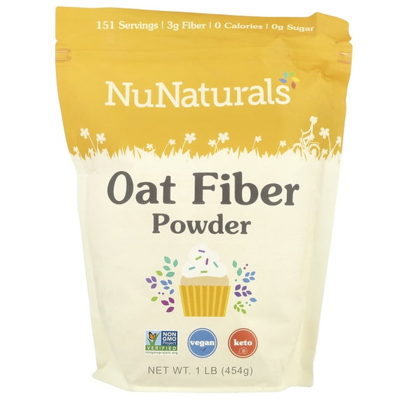 Nunaturals Oat Fiber, 1 Lb