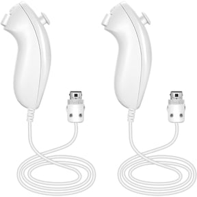 Side Joystick Game Controller Replacement, Retro Wired Gamepad Attachment for Vintage Home Game Systems (White 2PCS)