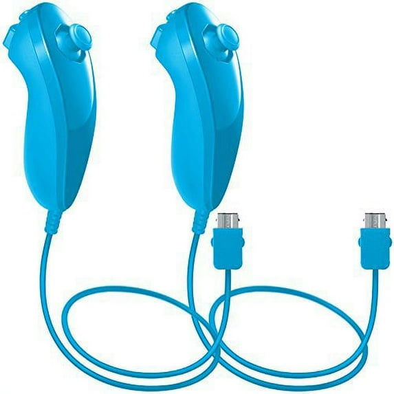 Nunchuck Controllers For Nintendo Wii U 2 Packs Replacement For Wii U Blue