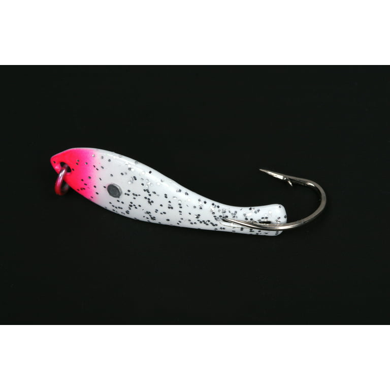 Nungesser Saltwater Shad Spoon Fishing Lure, Hot Pink & White, 1 1/2, 1/16  Ounce, Fishing Spoons