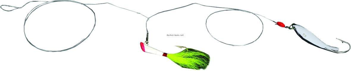 Nungesser Shad Fishing Rig Lure, Red Yellow Dart & Silver Spoon, 3”, 3/16 Ounce