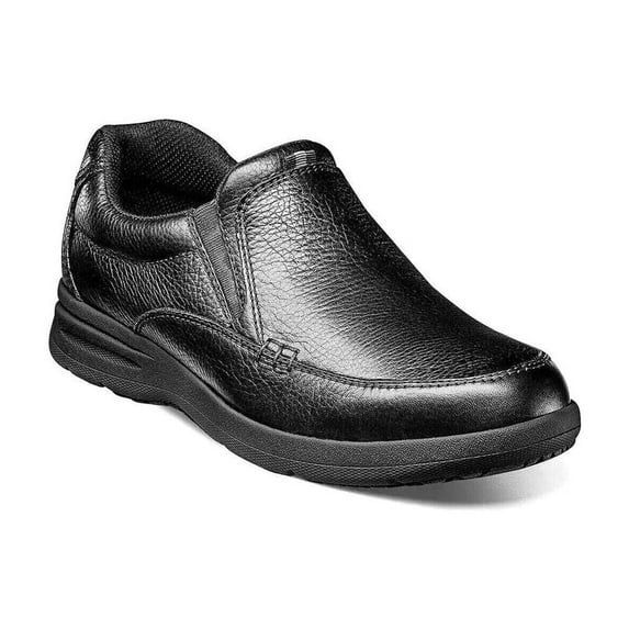 Nunn Bush® Cam Men's Moc Toe Casual Slip On Shoes Color: Black Tumble Size: 9 XW