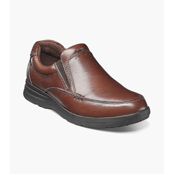 Nunn Bush Cam Men's Moc Toe Slip On, Cognac Tumbled, 15