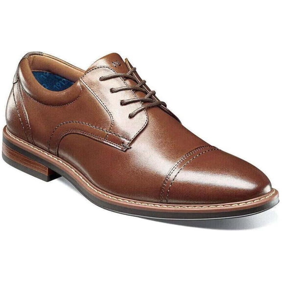 Nunn Bush Centro Flex Cap Toe Oxford Leather Shoes Dressy Cognac 84984-221