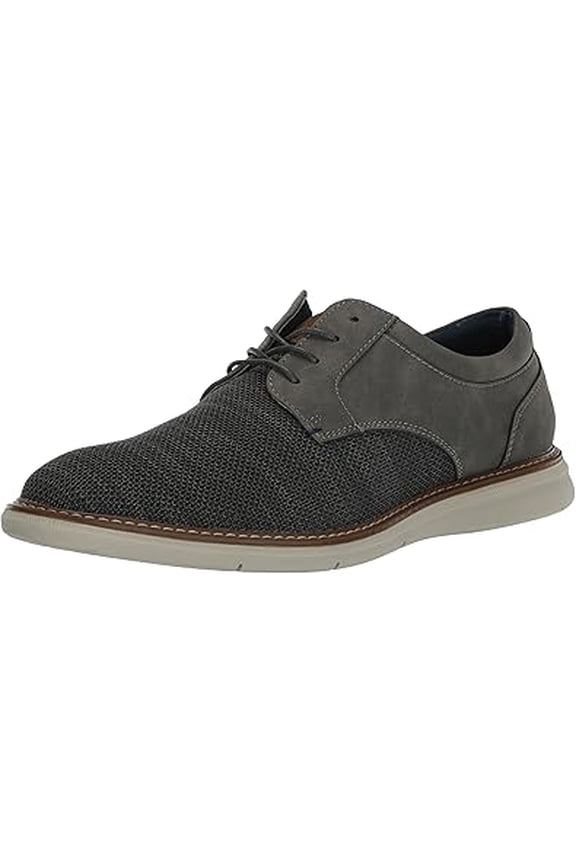 Men's Chase Knit Plain Toe Oxford Lightweight Breathable Versatile Lace Up, Gray
