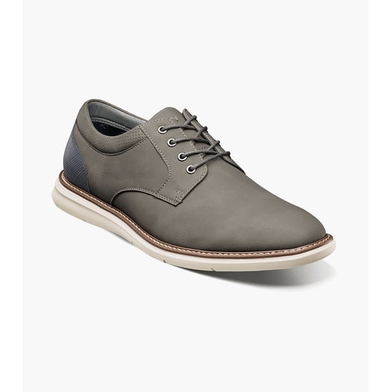 Nunn Bush Chase Casual Men's Plain Toe Oxford, Gray, 13