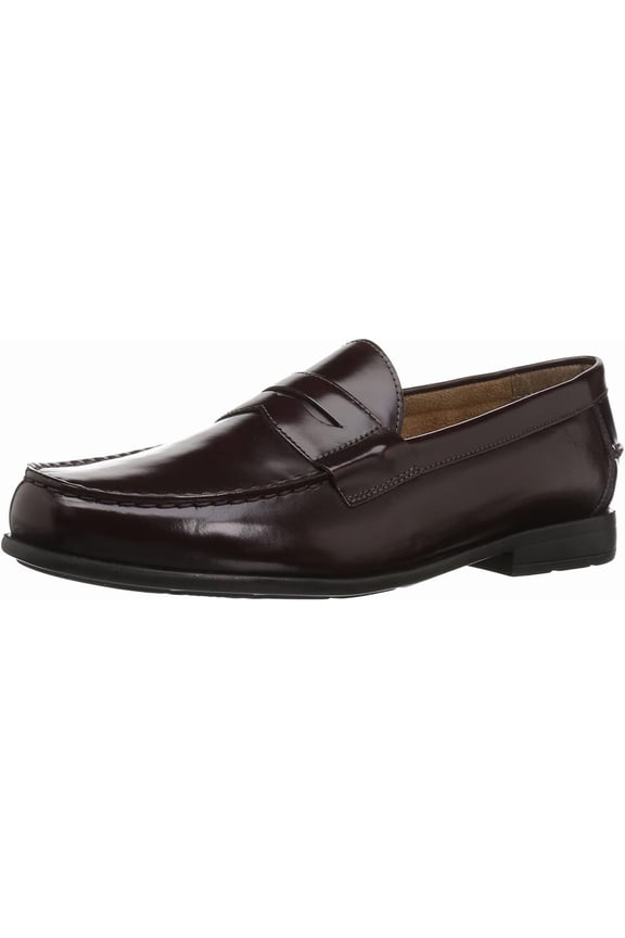 Nunn Bush Drexel Moc Toe Penny Loafer Dress Shoes Burgundy 84744-601