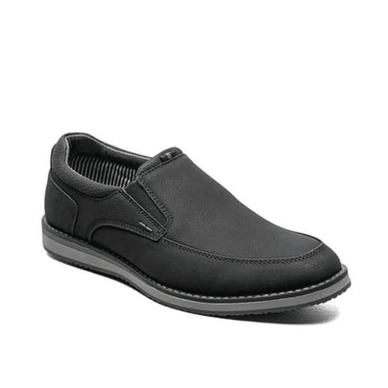 Men\'s Slip-On Casual Leather Moc Toe Shoes - Black Black Moc Toe Leather Slip-On Shoes for Men – Suits & More main image 2