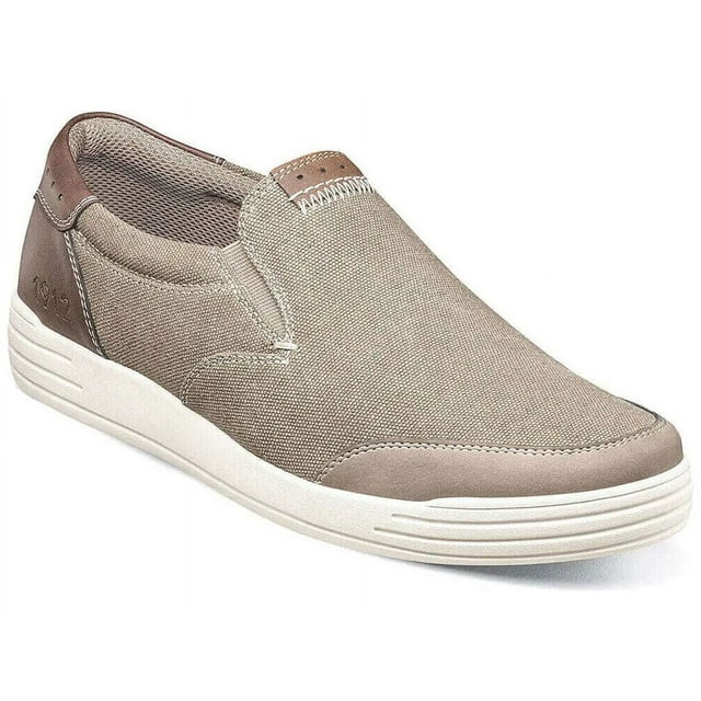 Nunn Bush KORE City Walk Canvas Moc Toe Slip On Shoes Stone 84896-275 ...