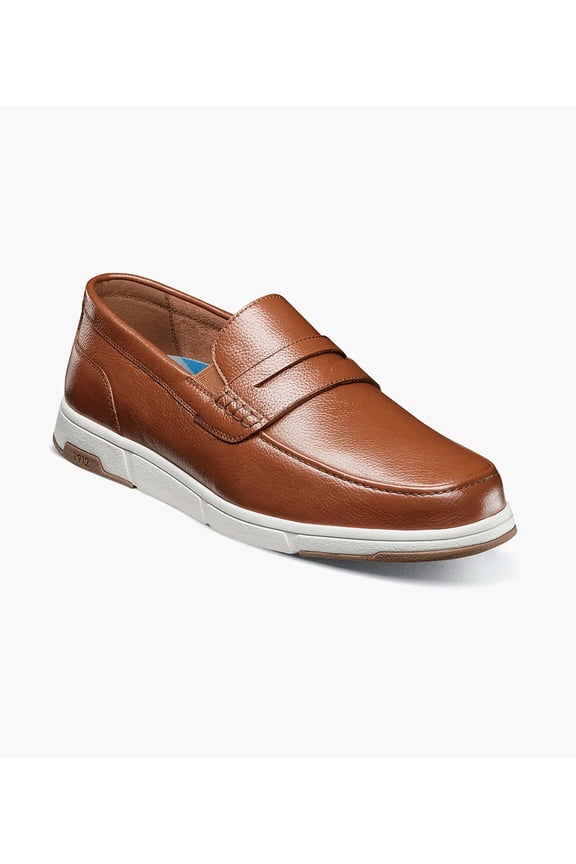 Nunn Bush Men's Luca Moccasin Toe Penny Loafer Lightweight Comfortable Slip-On, Cognac, 8.5 m