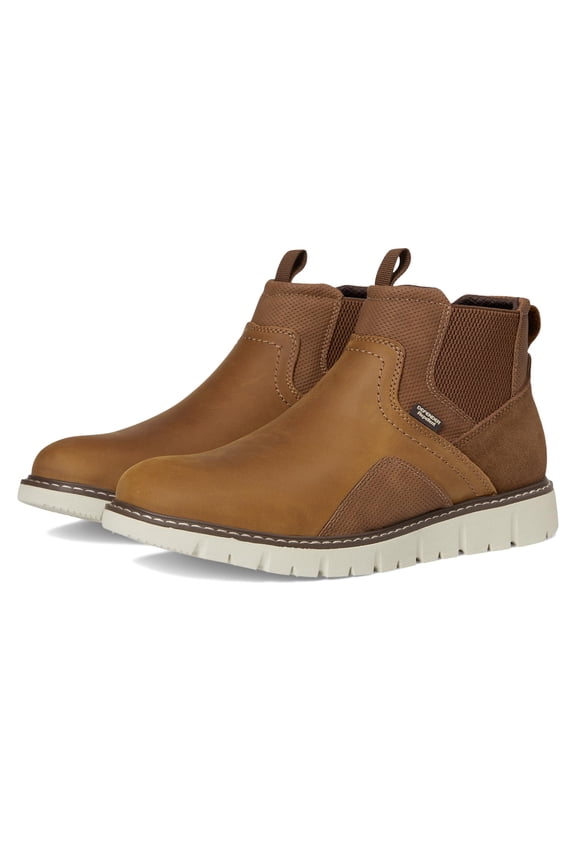 Men's Karnak Plain Toe Chelsea Boots Lightweight Comfortable Chukka, Tan, 14