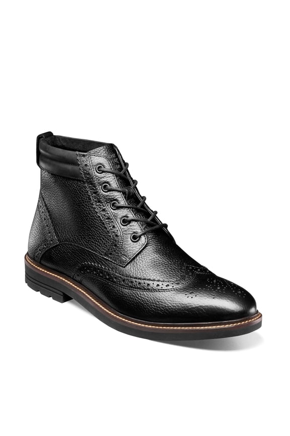 Men's Odell 2.0 Wingtip Dress Casual Chukka Leather Boot, Black, 9 Medium